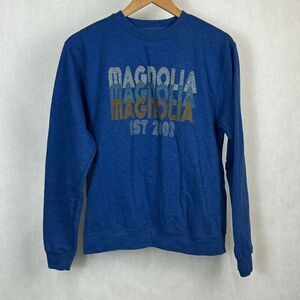 Magnolia Sweatshirt Womens Sz S Blue Retro-Style Graphic Waco TX Fixer Upper